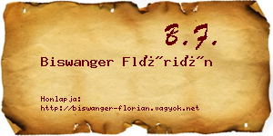 Biswanger Flórián névjegykártya